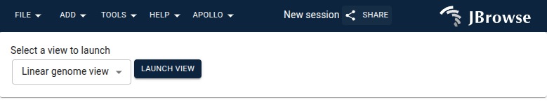 Menu bar of JBrowse with an &quot;Apollo&quot; menu