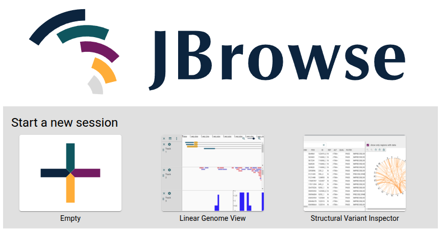 JBrowse start screen